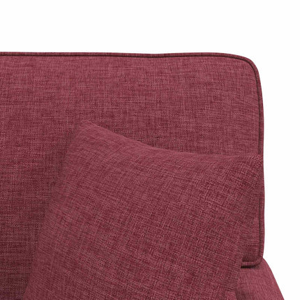 Chaise Lounge med Kjol 3 st Vinröd tyg 91 x 157 x 91 cm