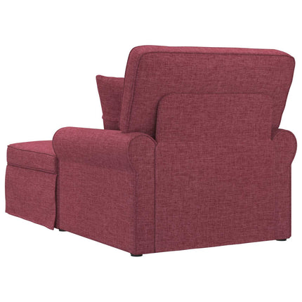 Chaise Lounge med Kjol 3 st Vinröd tyg 91 x 157 x 91 cm