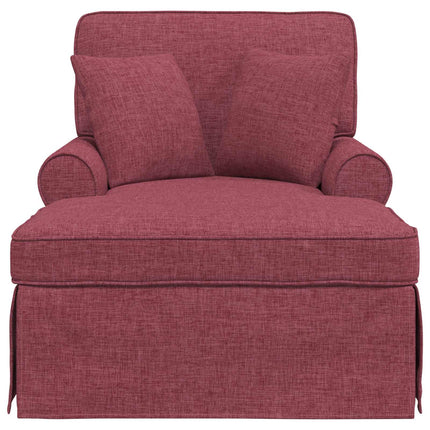 Chaise Lounge med Kjol med kudde med kudde 3 pcs Vinröd tyg