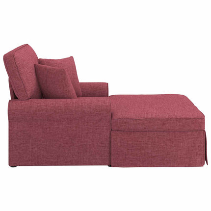 Chaise Lounge med Kjol med kudde med kudde 3 pcs Vinröd tyg