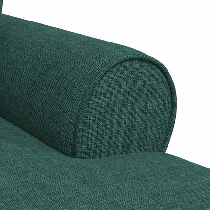 Chaise Lounge med Kjol med kudde med kudde 3 pcs Mörkgrön tyg