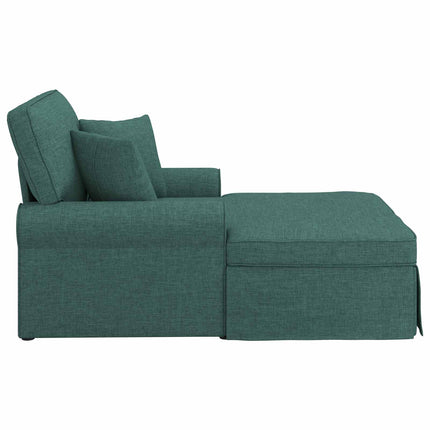 Chaise Lounge med Kjol 3 st Mörkgrön tyg 91 x 157 x 91 cm