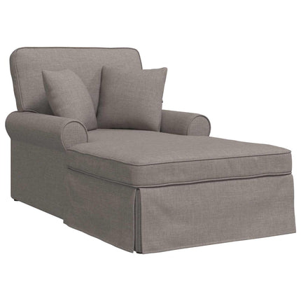 Chaise Lounge med Kjol med kudde med kudde 3 pcs Taupe tyg