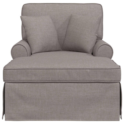 Chaise Lounge med Kjol med kudde med kudde 3 pcs Taupe tyg