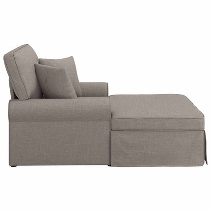 Chaise Lounge med Kjol med kudde med kudde 3 pcs Taupe tyg