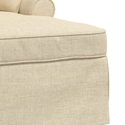 Chaise Lounge med Kjol med kudde med kudde 3 pcs Kräm tyg