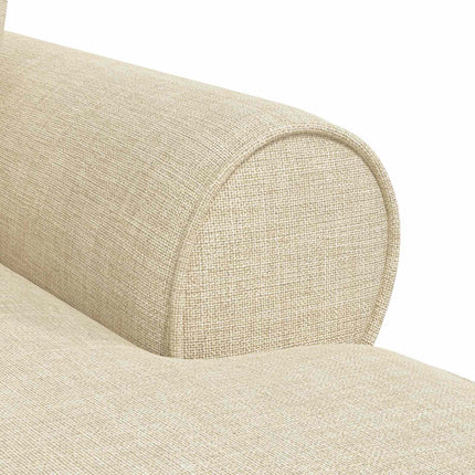Chaise Lounge med Kjol med kudde med kudde 3 pcs Kräm tyg