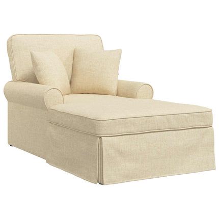 Chaise Lounge med Kjol 3 st Kräm tyg 91 x 157 x 91 cm