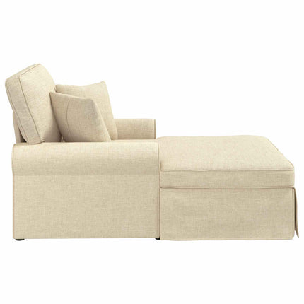 Chaise Lounge med Kjol med kudde med kudde 3 pcs Kräm tyg