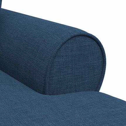 Chaise Lounge med Kjol 3 st Blå tyg 91 x 157 x 91 cm