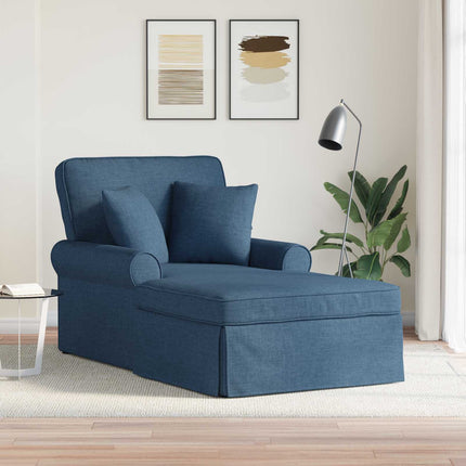 Chaise Lounge med Kjol 3 st Blå tyg 91 x 157 x 91 cm