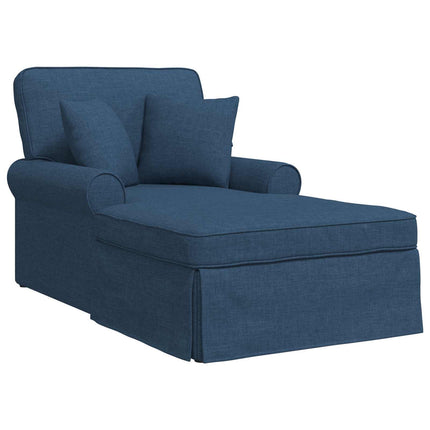 Chaise Lounge med Kjol med kudde med kudde 3 pcs Blå tyg