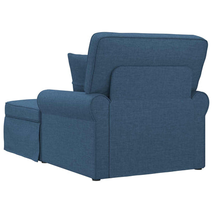 Chaise Lounge med Kjol med kudde med kudde 3 pcs Blå tyg