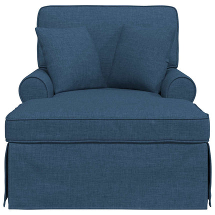 Chaise Lounge med Kjol med kudde med kudde 3 pcs Blå tyg