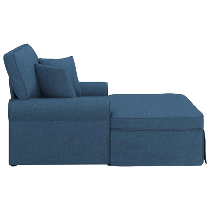 Chaise Lounge med Kjol med kudde med kudde 3 pcs Blå tyg