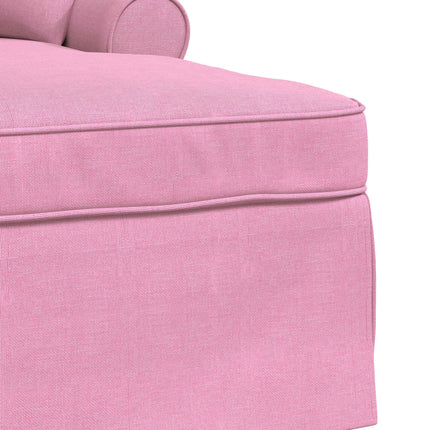Chaise Lounge med Kjol med kudde med kudde 3 pcs Rosa tyg