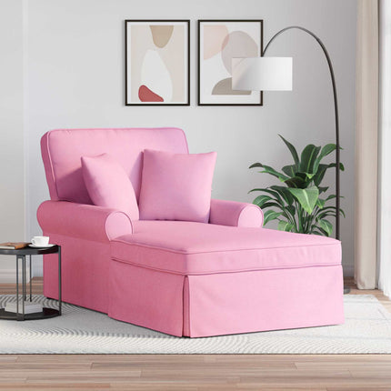 Chaise Lounge med Kjol med kudde med kudde 3 pcs Rosa tyg