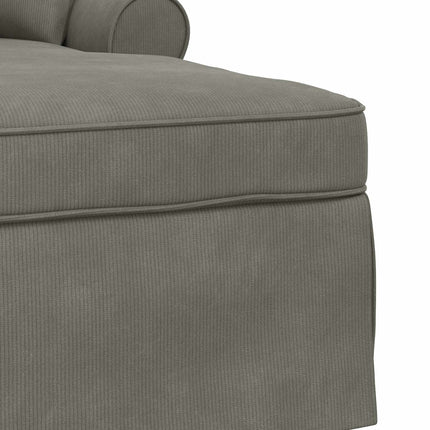 Chaise Lounge med Kjol med kudde 3 pcs Ljusgrå Kordread tyg
