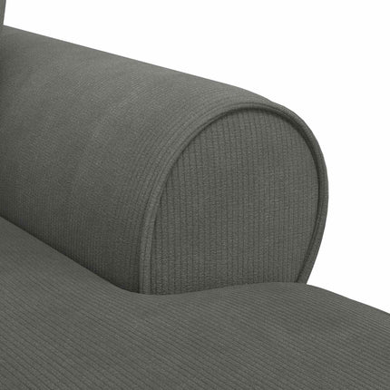 Chaise Lounge med Kjol med kudde 3 pcs Mörkgrå Kordread tyg