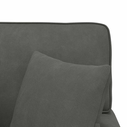 Chaise Lounge med Kjol med kudde 3 pcs Mörkgrå Kordread tyg