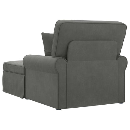Chaise Lounge med Kjol 3 st Mörkgrå Kordread tyg