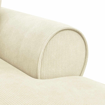 Chaise Lounge med Kjol med kudde 3 pcs Kräm Kordread tyg