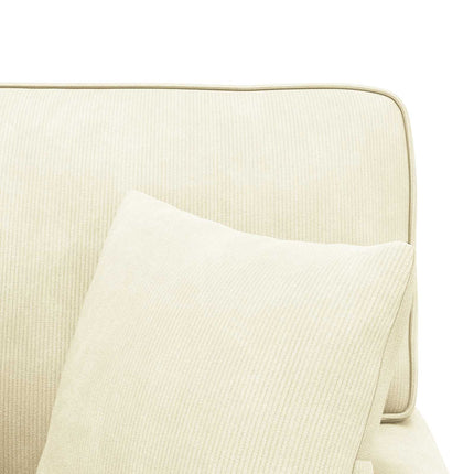 Chaise Lounge med Kjol med kudde 3 pcs Kräm Kordread tyg