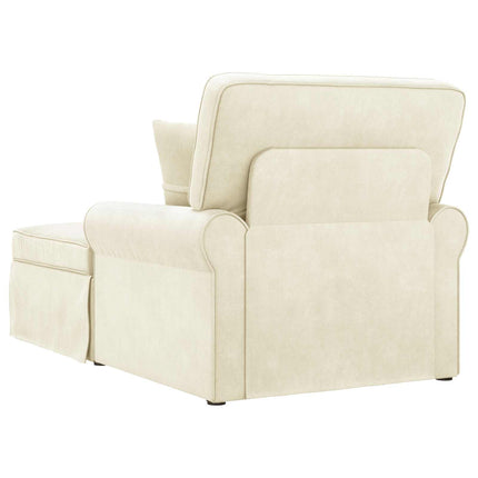 Chaise Lounge med Kjol med kudde 3 pcs Kräm Kordread tyg