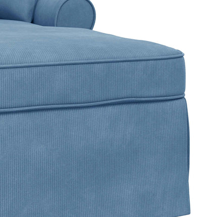 Chaise Lounge med Kjol 3 st Blå Kordread tyg 91 x 157 x 91 cm
