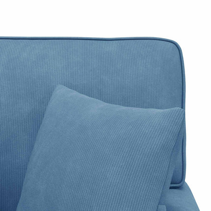Chaise Lounge med Kjol med kudde 3 pcs Blå Kordread tyg