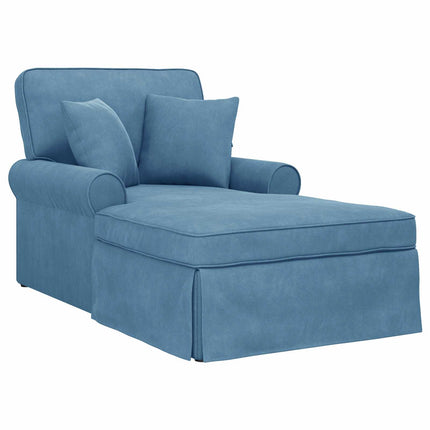 Chaise Lounge med Kjol med kudde 3 pcs Blå Kordread tyg