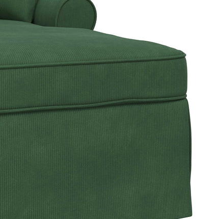 Chaise Lounge med Kjol med kudde 3 pcs Jungelgrön Kordread tyg