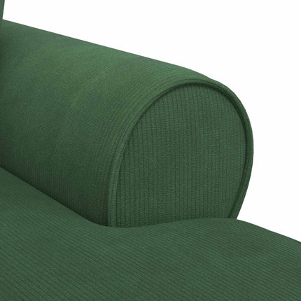 Chaise Lounge med Kjol med kudde 3 pcs Jungelgrön Kordread tyg