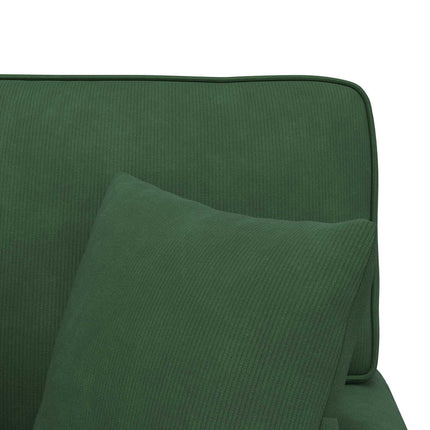 Chaise Lounge med Kjol med kudde 3 pcs Jungelgrön Kordread tyg