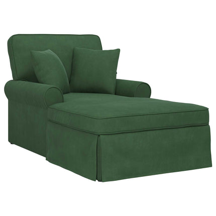 Chaise Lounge med Kjol 3 st Jungelgrön Kordread tyg