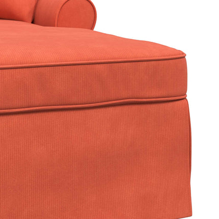 Chaise Lounge med Kjol 3 st Röd orange Kordread tyg