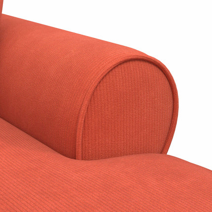 Chaise Lounge med Kjol med kudde 3 pcs Röd orange Kordread tyg