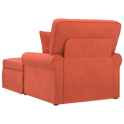 Chaise Lounge med Kjol med kudde 3 pcs Röd orange Kordread tyg