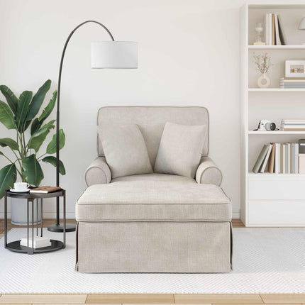 Chaise Lounge med Kjol med kudde Gräddvit 157 x 91 x 91 cm ARES