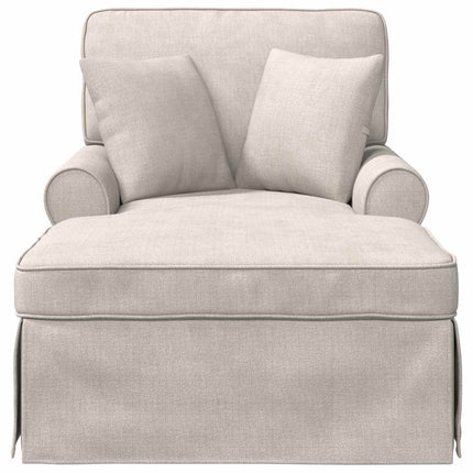 Chaise Lounge med Kjol med kudde Gräddvit 157 x 91 x 91 cm ARES