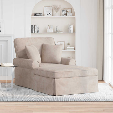 Chaise Lounge med Kjol med kudde Beige 157 x 91 x 91 cm ARES