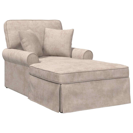 Chaise Lounge med Kjol med kudde Beige 157 x 91 x 91 cm ARES
