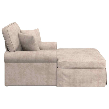 Chaise Lounge med Kjol med kudde Beige 157 x 91 x 91 cm ARES