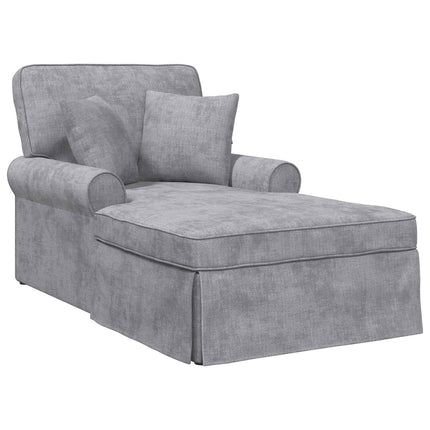 Chaise Lounge med Kjol med kudde Ljusgrå 157 x 91 x 91 cm ARES