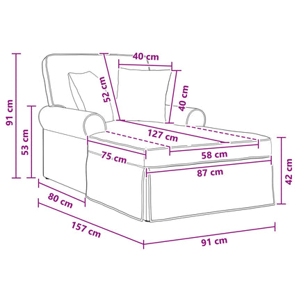 Chaise Lounge med Kjol med kudde Ljusgrå 157 x 91 x 91 cm ARES