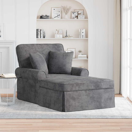 Chaise Lounge med Kjol med kudde Mörkgrå 157 x 91 x 91 cm ARES