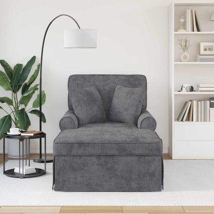 Chaise Lounge med Kjol med kudde Mörkgrå 157 x 91 x 91 cm ARES