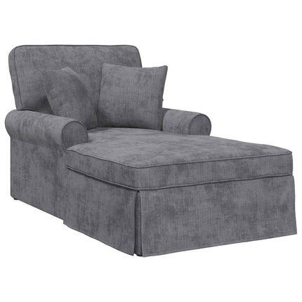 Chaise Lounge med Kjol med kudde Mörkgrå 157 x 91 x 91 cm ARES
