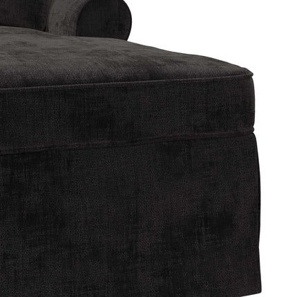 Chaise Lounge med Kjol med kudde Svart 157 x 91 x 91 cm ARES