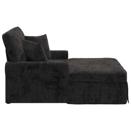 Chaise Lounge med Kjol med kudde Svart 157 x 91 x 91 cm ARES